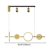 Lampe suspendue LED linéaire géométrique moderne en acier doré, style nordique classique, pour îlot de cuisine et table à manger (vente en gros)
