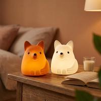 Lampe de nuit LED en silicone en forme de renard Kawaii, mini, rechargeable par USB, 7 couleurs, blanc chaud, lampe pour enfants