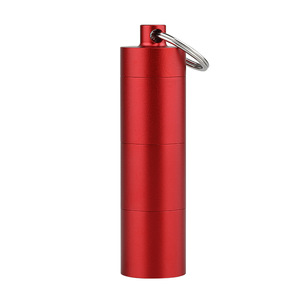Outdoor portable medicine bottle aluminum alloy key ring holder, waterproof <b>small</b> medicine <b>container</b>, portable sealed - Product Image 5