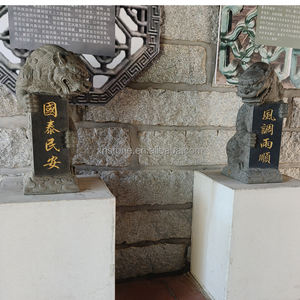 Jardim ao ar livre Marble Green Bluestone Estátua Animal Granito Pedra <span class=keywords><strong>Fu</strong></span> <span class=keywords><strong>Dog</strong></span> Carving Esculturas Foo Dogs Lion Ornaments - Product Image 6