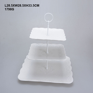 Plato de servir fruta <span class=keywords><strong>tapas</strong></span> al por mayor personalizado <span class=keywords><strong>restaurante</strong></span> banquete boda fiesta aperitivo plato de 3 niveles con soporte de plata - Product Image 5