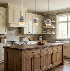 Lampe suspendue en travertin Wabi Sabi, îlot de cuisine, salle à manger, Japandi, pierre naturelle, papier de riz, LED, CE, RoHS, luminaire suspendu <span class=keywords><strong>Felix</strong></span> - Product Image 2