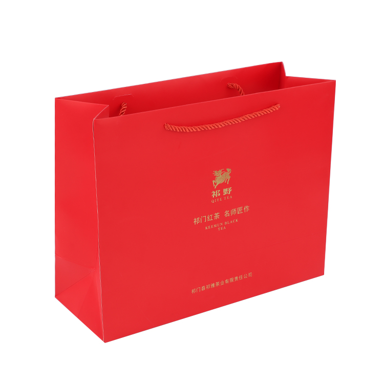 promotion custom printed logo food package shopping tote kraft paper bag