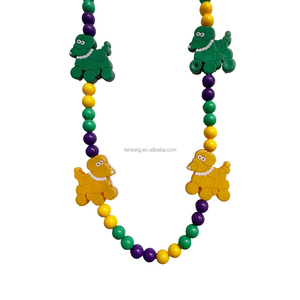 Collier de perles Mardi Gras personnalisé de 40 pouces, 23 mm, violet, vert et or, fait main pour chiens, idéal pour les lances de perles des défilés du Mardi Gras - Product Image 3