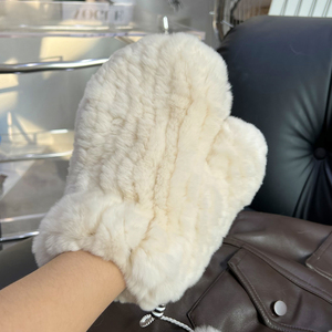 2025 mignon lapin fourrure tricoté gants hiver polaire doublé coupe-vent mitaines extensible mode Style gants pour extérieur usage quotidien - Product Image 4
