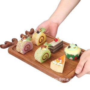 Plateau en bois d'acacia en forme de bois de cerf 35x20x1,5cm, idéal pour servir des steaks, des fruits et des desserts en restaurant ou à Noël - Product Image 5