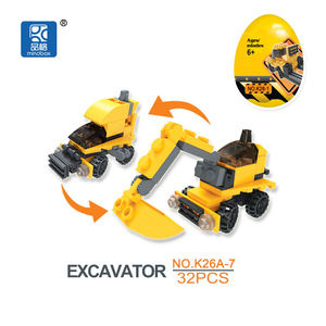 Set kotak Mini Anime mainan telur ekskavator seri truk mainan anak perakitan 12 1 Baru mainan telur kejutan K26A - Product Image 6