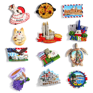 Imán de nevera de resina 3D con diseños de estilos mixtos personalizados al por mayor para diferentes países, imán de nevera de recuerdo turístico - Product Image 1