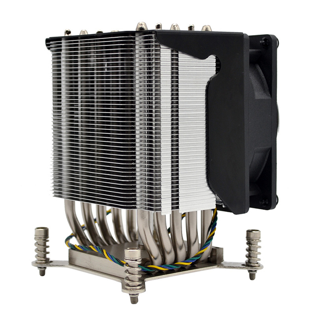Copper Heat Sink Aluminum Cooler 9225 Fan 5 Heat Pipes High Power TDP305W Server Cabinet Cpu Cooler LGA 2011 4U Heatsink