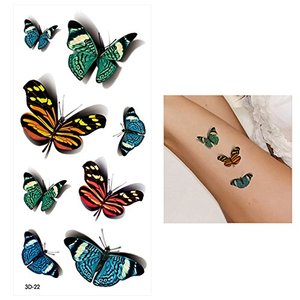 Inteligente de respetuoso del medio ambiente no tóxico de 3D <span class=keywords><strong>mariposa</strong></span> flores la <span class=keywords><strong>pierna</strong></span>, cuerpo medio brazo decoración etiqueta - Product Image 4