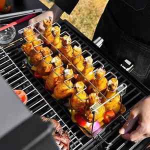 Custom New 14 Legs Wings Holder <b>Grill</b> Stand Stainless Steel Chicken Roaster <b>Tray</b> Hanging - Product Image 3