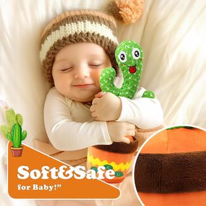 Tương tác USB có thể sạc lại bông xương rồng Đồ chơi bắt chước âm thanh và chơi tiếng anh Vườn Ươm bài hát bé quà tặng cho bé trai và bé gái - Product Image 6