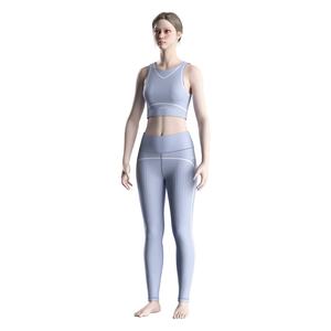 Conjunto de Top Corto y Leggings de Cintura Alta para Mujer, Altamente Elástico y Transpirable para Yoga, Fitness y Entrenamiento - Product Image 5