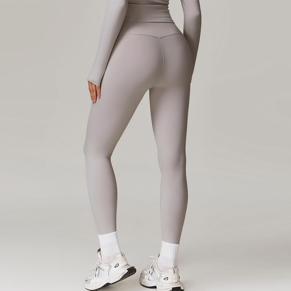 Yoga White Nylon Leggings High Waisted Nylon Elastane Leggings For