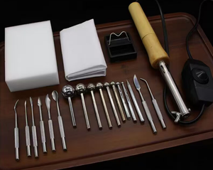 कपड़े के फूल निर्माता उपकरण उपकरणों ने 17 2x आयरन और पीतल 18x 24x 27x के साथ इलेक्ट्रिक कृत्रिम फूल क्लैवर सोल्डरिंग लोहा - Product Image 2