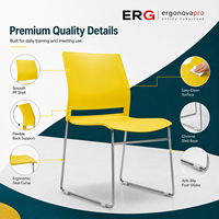 Chaise d'entraînement empilable moderne en fer avec base chromée pour salle de réunion, salle de classe, bureau, salle à manger, salon, hôtel Ergonova BGY008