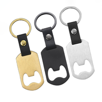 Porte-clés en métal Ouvre-bouteille Blancs Porte-clés en acier inoxydable personnalisé avec gravure et sublimation au laser