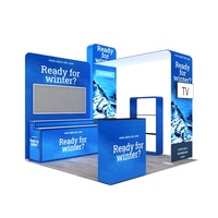 Stand d'exposition en aluminium 10x10 pieds avec panneau perforé, montage rapide sans outils, stand portable pour salon professionnel