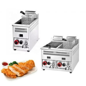 EJIN 14L ダブルタンクフライヤー フライドポテト チキン フライヤー機器 ガス スチール製 キー ステンレス パワー フード 業務用フライヤー - Product Image 2