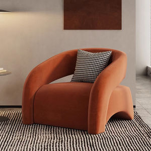 लक्जरी अवकाश एकल सोफे की कुर्सी आधुनिक क्लब छोटे मखमल कपड़े सफेद हाथ की कुर्सियां लिविंग रूम के लिए - Product Image 2