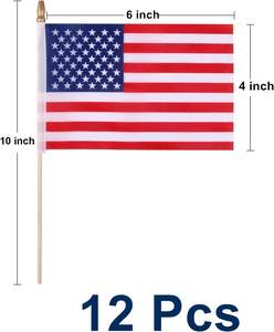 Mini drapeaux américains sur bâtonnets et drapeaux portables USA pour les déclarations d'allégeance, la Journée des Vétérans, les Élections américaines, le Memorial Day, les décorations du 4 juillet - Product Image 2