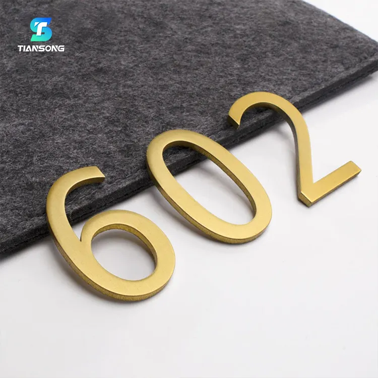 En iyi fiyat 3D mağaza Metal tabela duvara montaj altın harf Logo iş tabela