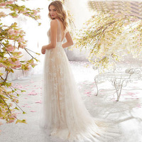D & M – Robe De soirée Sexy, col en v, Tulle De haute qualité avec des appliques