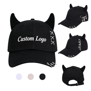 Gorra de Béisbol con Orejas de Gato y Logotipo Personalizado, Unisex, Ajustable, de Algodón, Bordada, Estilo Urbano, Diseño de 6 Paneles - Product Image 1