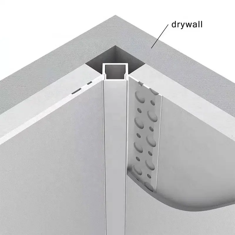 46X26MM นำช่องพลาสเตอร์ภายในกระเบื้องมุมตัดอลูมิเนียมโปรไฟล์สำหรับ Drywall ปิดภาคเรียนติดตั้ง