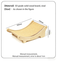 Rascador para Gatos Tipo Arco de Sisal y Madera, Resistente al Desgaste, Sin Desprendimiento de Residuos, Anti-Nido para Gatos, Dispositivo Integrado para Afilar Garras, Empaque de Cartón