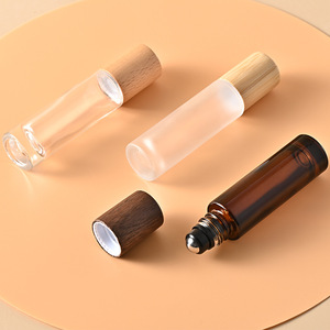 High Quality Custom Bech <strong>Essential</strong> <strong>Oil</strong> Perfume Bottles Glass Roller with <strong>Walnut</strong> Bamboo Lid for Skin Care - Product Image 4