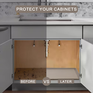 Bagno cucina in <span class=keywords><strong>silicone</strong></span> sotto il <span class=keywords><strong>lavello</strong></span> a prova di acqua vassoio di gocciolamento sotto il lavandino <span class=keywords><strong>tappetino</strong></span> per cucina impermeabile - Product Image 2