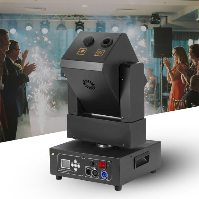 800W Moving Head Cold Fireworks Machine with Wireless DMX Stage Sparkler Special Effect Cold Spark Machine for Wedding Party