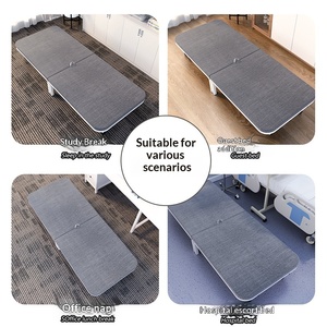 <span class=keywords><strong>Lit</strong></span> pliant en métal réglable à double pliage pour la pause déjeuner, idéal pour le bureau, l'hôtel, la chambre et le camping - Product Image 4