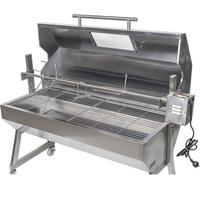 Rôtissoire Spartan robuste à capot pour barbecue domestique, 1200 mm, en acier inoxydable, pour cuisson extérieure