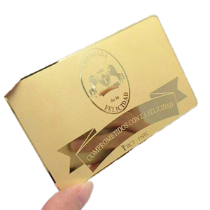 Carte de visite personnalisée CLF haut de gamme en acier inoxydable doré effet miroir, impression numérique concave, pelliculage résistant à l'effilage - Product Image 1
