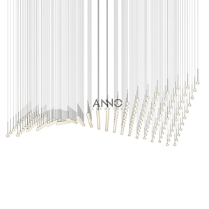 Lustre de hall d'hôtel d'intérieur d'art moderne d'ANNO Grand lustre de <span class=keywords><strong>boule</strong></span> de verre et suspensions - Product Image 3