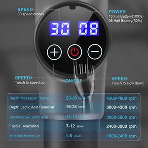 Pistola de Masaje Muscular de Tejido Profundo Inalámbrica Portátil para Deportes con Pantalla Táctil Lcd de 30 Velocidades y Vibración Corporal - Product Image 2