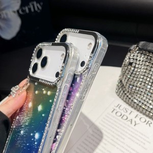 Factory laser IMD print diamond frame bumper Rainbow butterfly star mobile phone case for iPhone 17 pro max 16 plus - Product Image 4