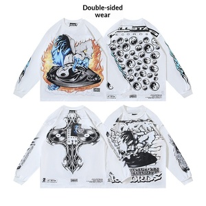 T-shirt Lunga Oversize da Uomo di Alta Qualità con Stampa Hell Star, Traspirante, Pesante, Casual, 100% Cotone, con NFC - Product Image 2