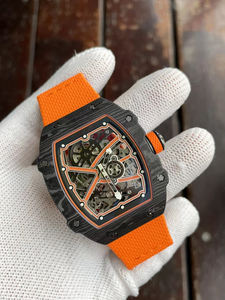 Reloj Mecánico de Lujo Ultrafino 6702 para Hombre, Automático, Color Verde Melón, Resistente al Agua, Cristal de Zafiro, Fibra de Carbono y Correa de Caucho - Product Image 4