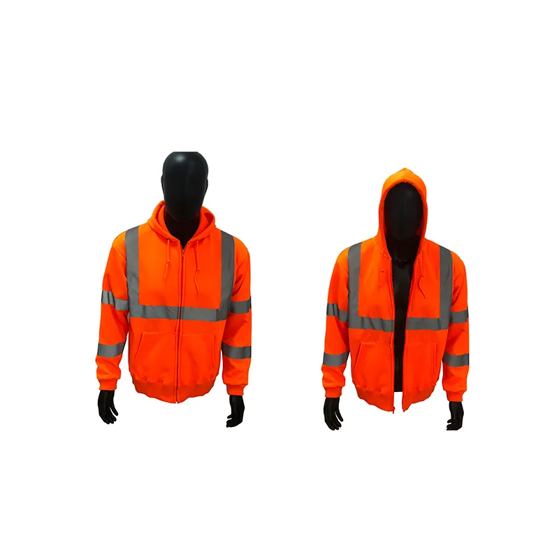 Fluorescent High Visibility Hi-Viz Clothing Workwear Reflective Black Hi Viz Hoodie Hi Vis Long Sleeve Work Shirts
