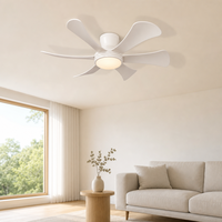 Ventilateur de plafond électrique 36 pouces avec lumière, moteur silencieux 60W, télécommande, lustre LED, 5 pales pour chambre, salle à manger, salon