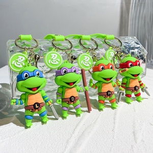 Porte-clés lumineux en silicone motif <span class=keywords><strong>Tortues</strong></span> <span class=keywords><strong>Ninja</strong></span>, pendentifs de sac en PVC, figurines en cuir, mousquetons, cadeaux <span class=keywords><strong>tortues</strong></span> - Product Image 4