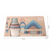 Ensemble de jouets de bain empilables pour bébé, en paille de blé écologique et PP, bateau, tasse, maison, jouet éducatif sensoriel pour tout-petits