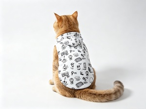 Sweat-shirt pour animaux de compagnie de style <span class=keywords><strong>manga</strong></span> japonais, imprimé graffiti noir et blanc, vêtements décontractés pour animaux de compagnie, universels pour chiens et chats - Product Image 4