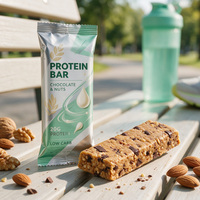 Vente flash - Sachets de conservation alimentaire en aluminium scellés sur le dos, design personnalisé, résistants à l'humidité, pour barres protéinées, emballages de collations