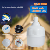 Nouveauté Lampe de camping portable pour l'extérieur Lumière solaire rechargeable 50W 100W Ampoule LED d'urgence