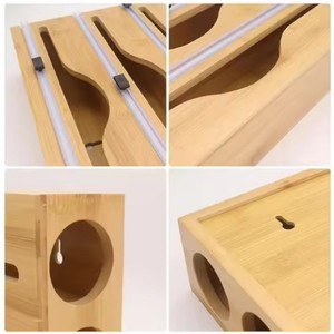 Wall <b>Mounted</b> Packaging Dispenser With <b>Cutter</b> Aluminum Multi Function Kitchen Storage Minimalist Design 6-7.9in Height - Product Image 4