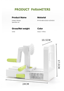 Accesorios de Cocina de Plástico, Cortador Manual de Verduras, Espiralizador de Alimentos para Zanahorias <span class=keywords><strong>y</strong></span> Cebollas, Rebanador de Patatas Ecológico, Smile Mom B458 - Product Image 2